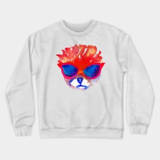 Pomeranian with glasses Crewneck Sweatshirt